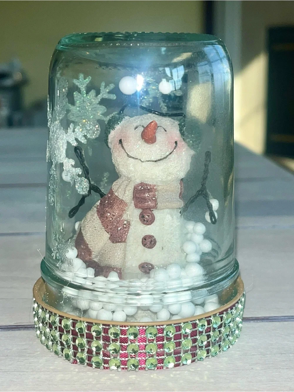 Set of Handmade Santa & Frosty Table or Mantle Christmas Decor
